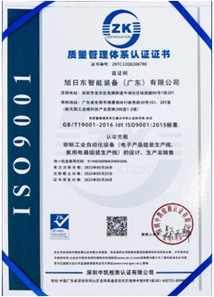 2022 Quality Management System Certificate (Medium)