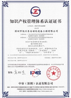 2019 Intellectual Property Management System Certificate